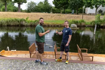 Bau eines Spreewaldkahns